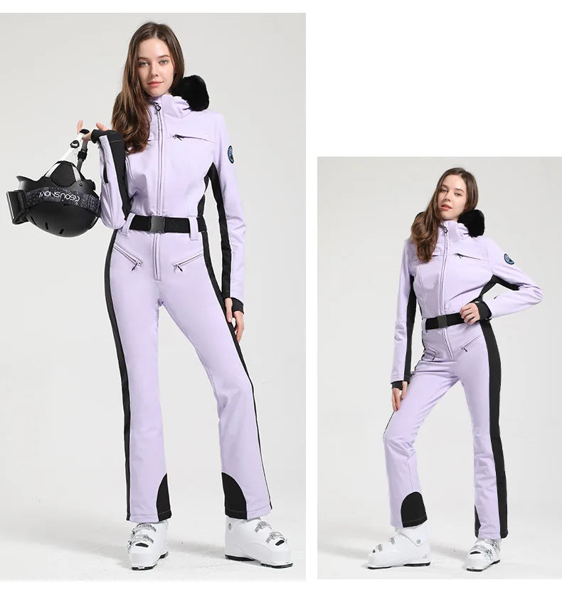 One-Piece Ski Suit Thickened Thermal Snowboard Jacket Jumpsuits