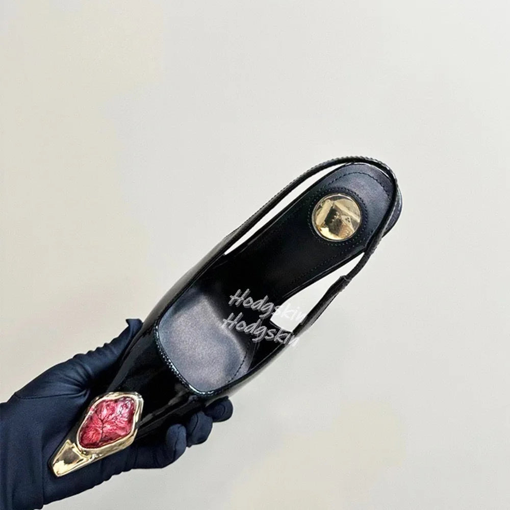 Gemstone Heels Gold Thin