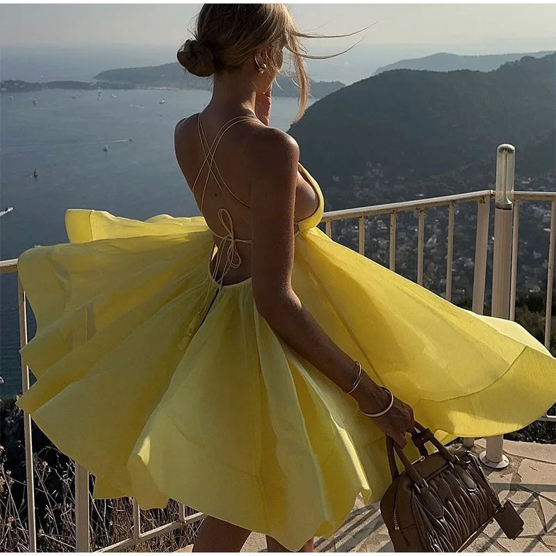 2 Layer Ruffle Backless - Shellss