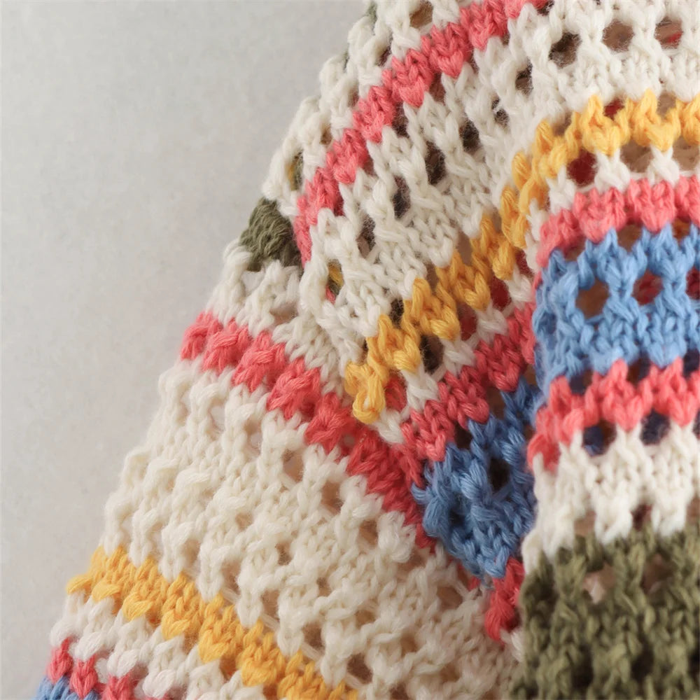 Striped Knit Colorful Set