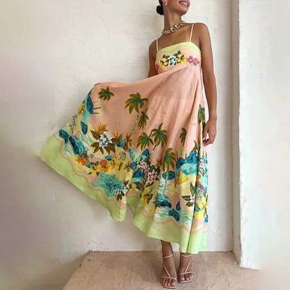 Graffiti multi Print summer Midi paradise