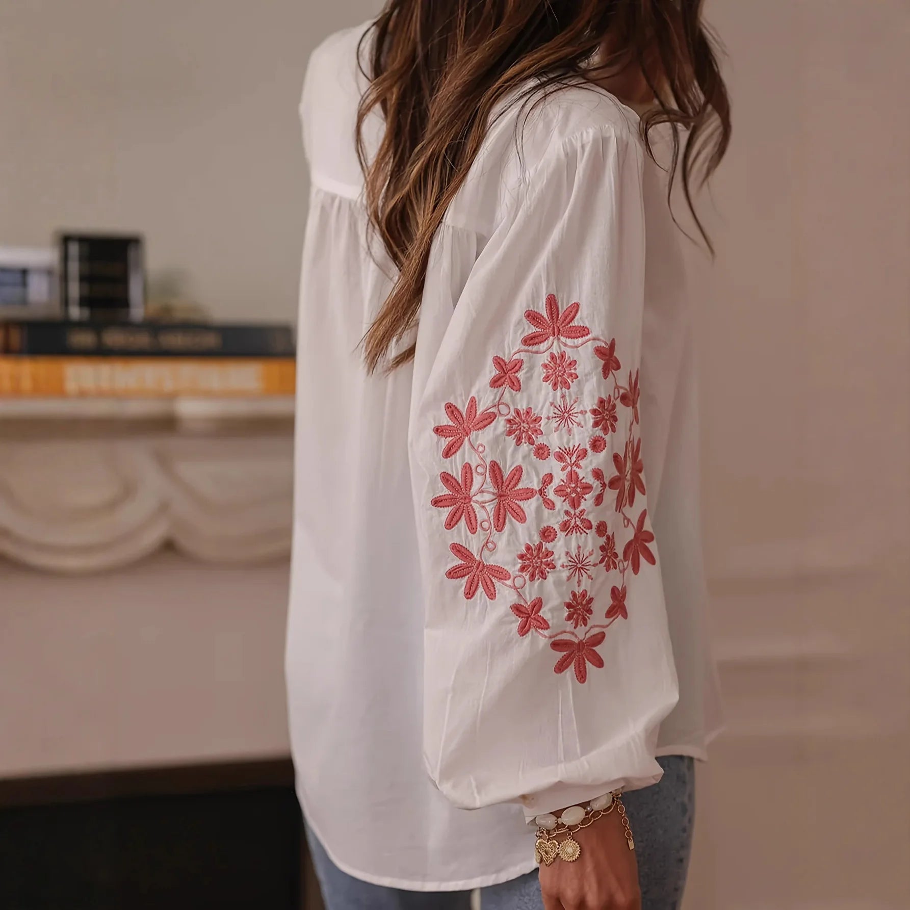 Classy Lantern Sleeve loose white shirt