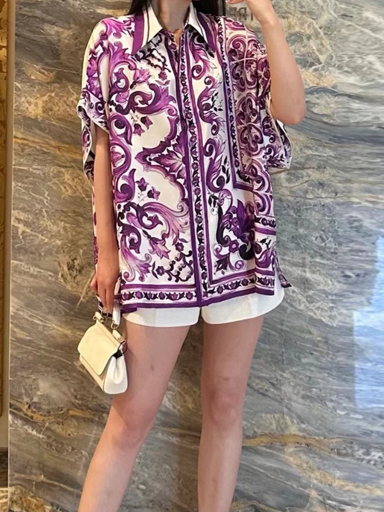 Dolce summer purple blouse