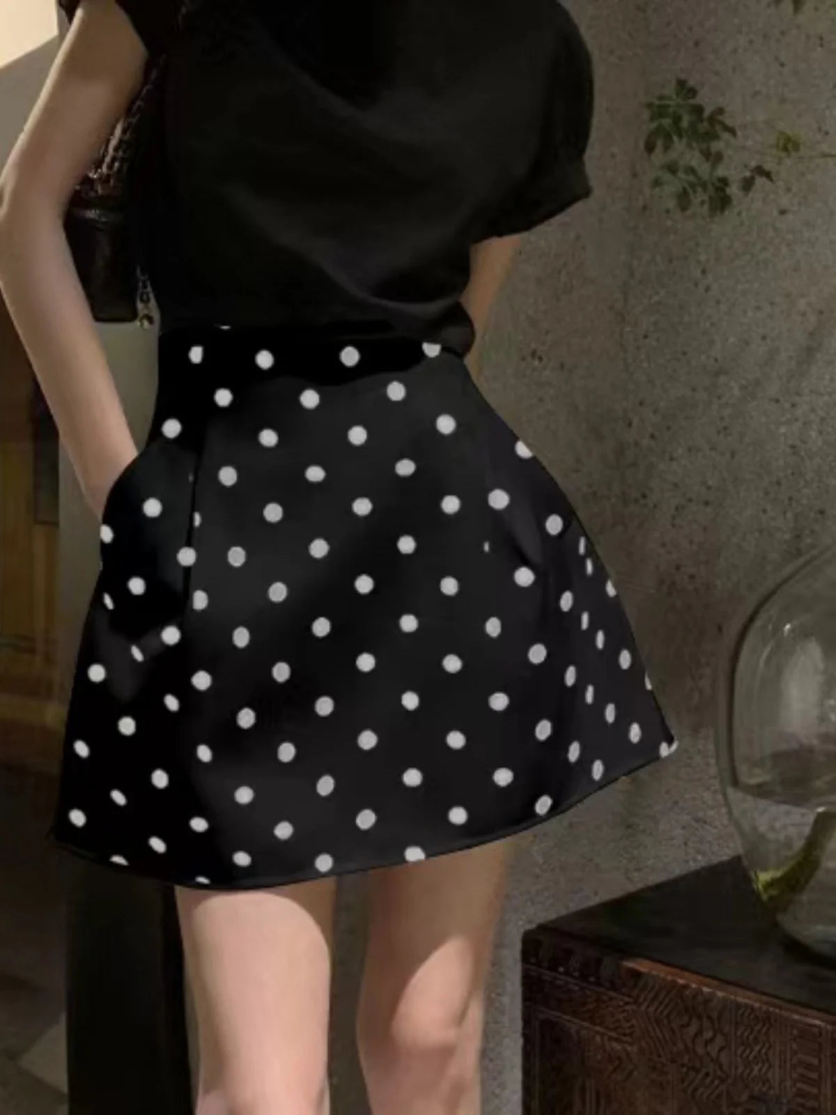 Victorian Polka Dot High Waist Puffy Skirt