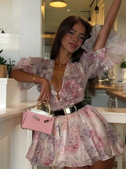 French V-Neck Floral - Same day Delivery