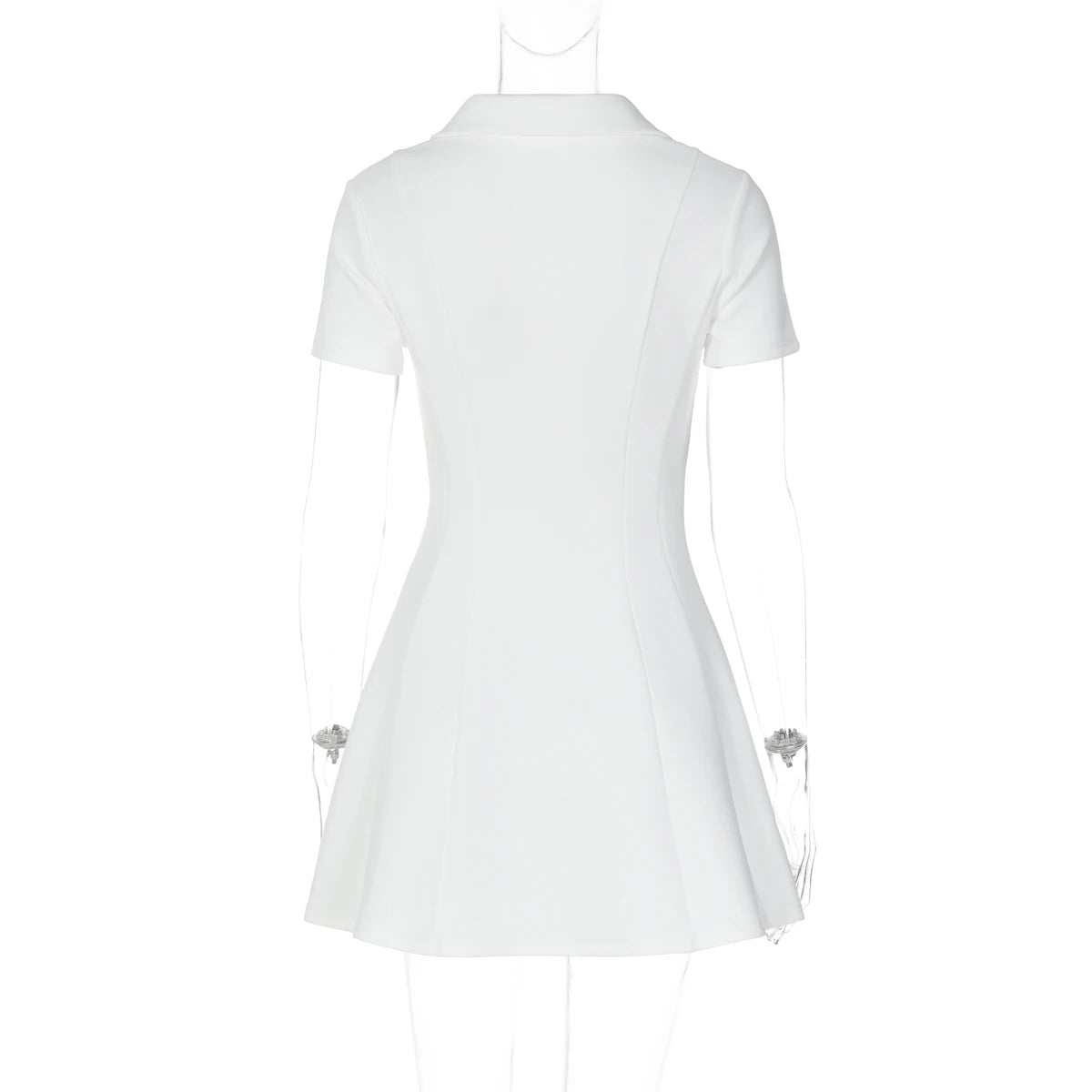 Elegant Polo Neck Pleated Mini