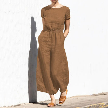 Summer Linen elegant Jumpsuit for strong women