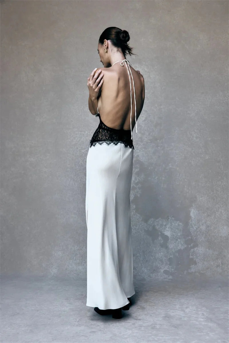 Celebrity Halter neck backless dress