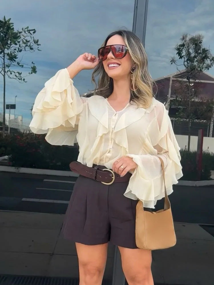 Summer Ruffle frills Top - Shellss
