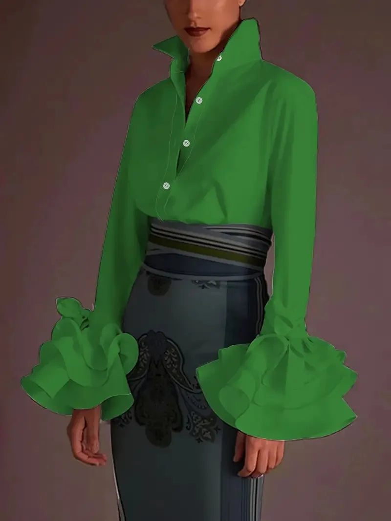 Blouse Ruffle Sleeve Shirt