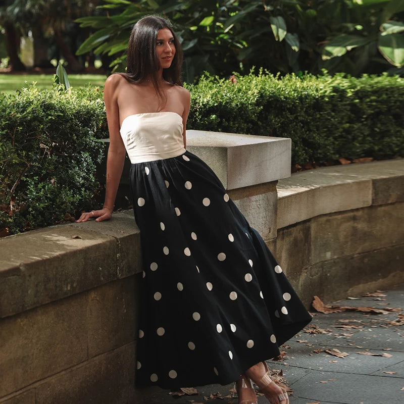 1 Sexy Patchwork Polka Dots Backless dress