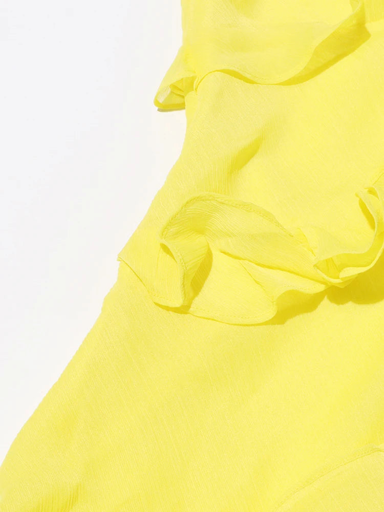 Rüschen Eine Schulter Rückenfrei 