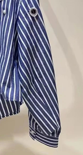 Classy Sandro MAje Blue strip shirt