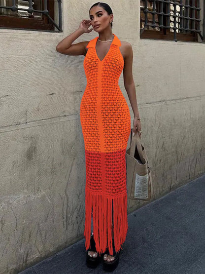 Tassel Mesh Patchwork Dress