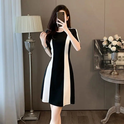 French Fashion Black White Dress Old Money Quiet luxury Mini