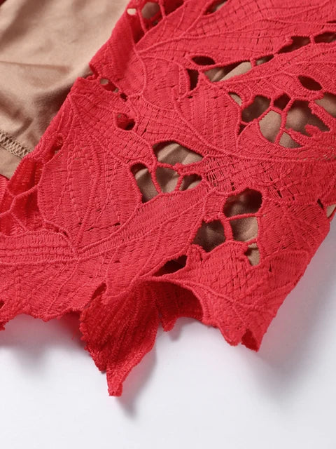 Lace Crochet Bow Tie Dress