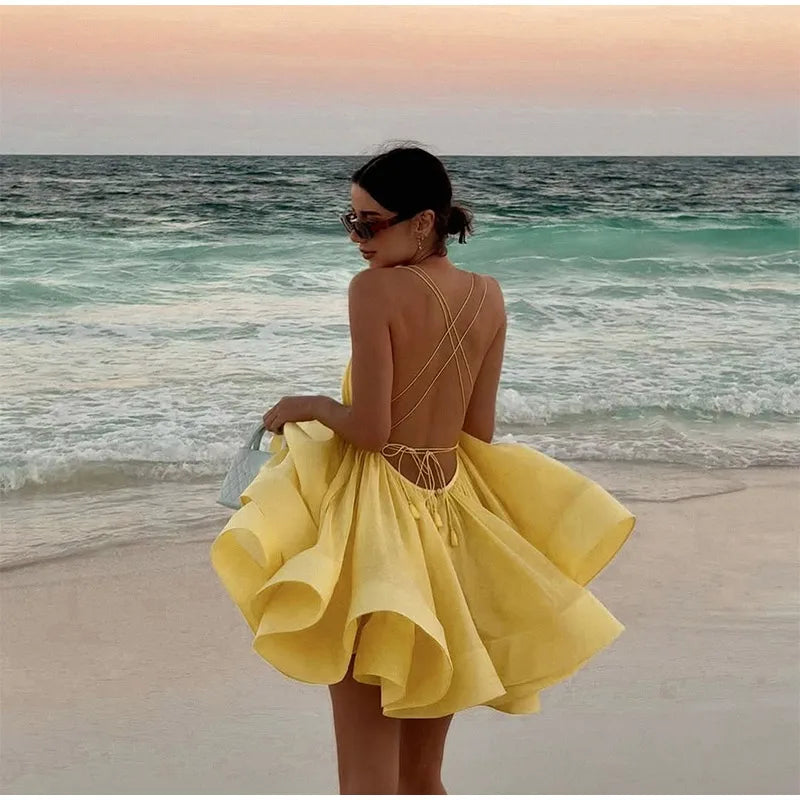 2 Layer Ruffle Backless