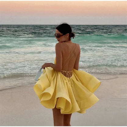 2 Layer Ruffle Backless