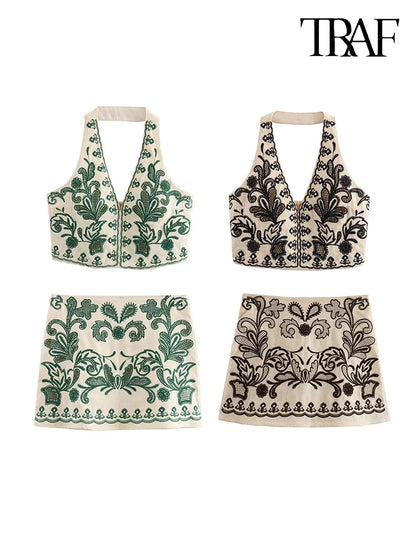 Backless V-Neck set