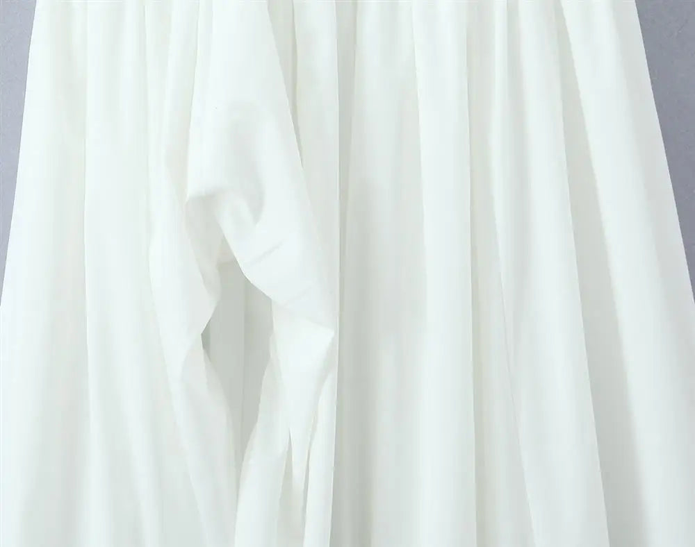 Princ Sle Long Dr LinJ High Waist Fibone Split Ne Hanging Strap European Sle Casual Wear for Middle-Aged Women - Shellss