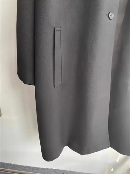 Coat Autumn Winter Loose Fit Female Wool Blend Suit Windbreaker Tops Versatile