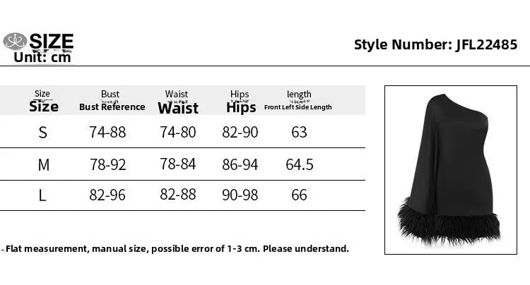 One Shoulder Feather Mini clio