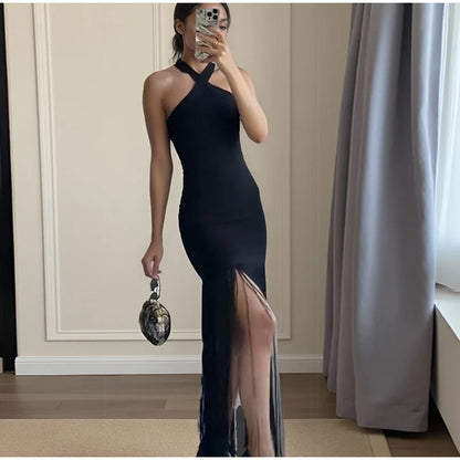 Party Tassel Dress halter neck celebrity