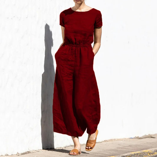 Summer Linen elegant Jumpsuit for strong women