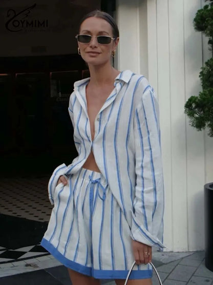 2 Pieces Striped shorts Set