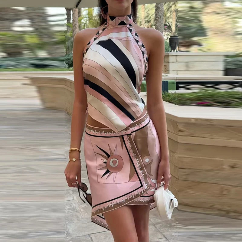 Pucci Halter Top Set - Shellss