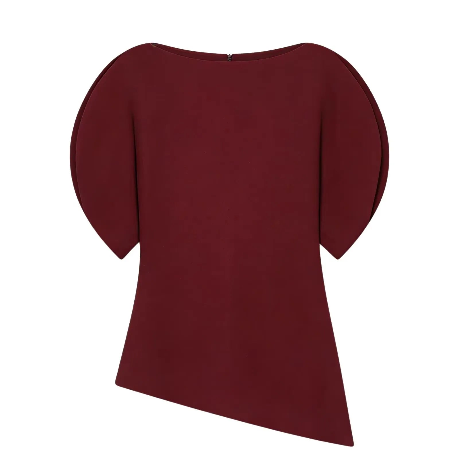 Elegant Puff Sleeve Blouse Asymmetrical