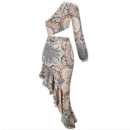 One-Shoulder cut out Sculpted Siren Dress