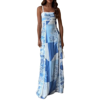 Butterfly back Knot Greece Dress Blue