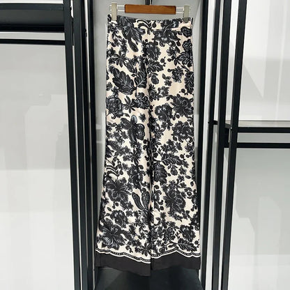 2025 Spring/summer Style Plant Black and White Print