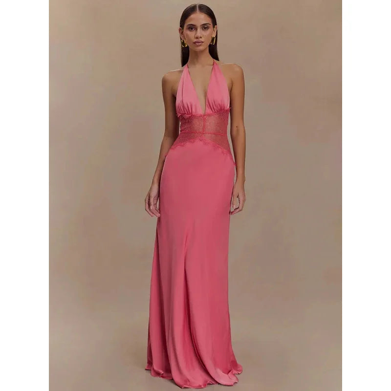 Summer Backless Halter Princess Dress
