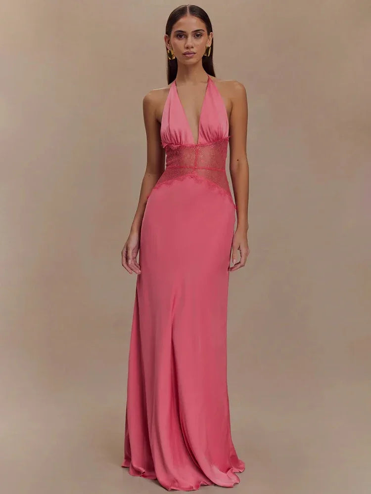 Summer Backless Halter Princess Dress