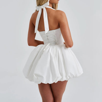 Halter square Neck Party Club Dress