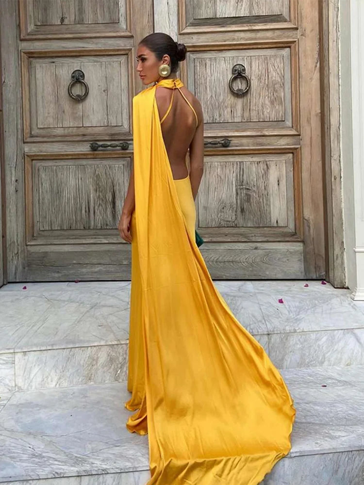 backless slim maxi dresses Charlot Slim Fit Maxi Dress in Blue, brunch to evening dress, architectural patched dress, Slim Fit Maxi dress, women's dress, SOERA