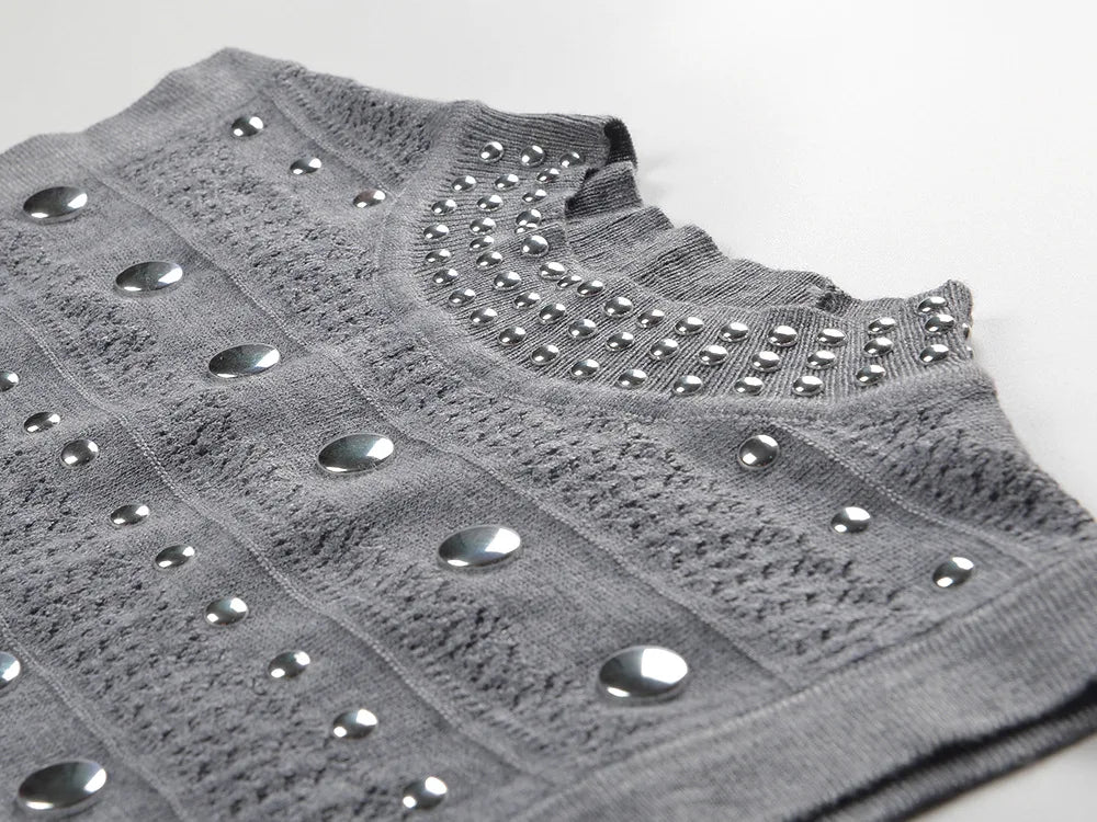 Classy Sandro Riveted Grey - Same day delivery - Shellss