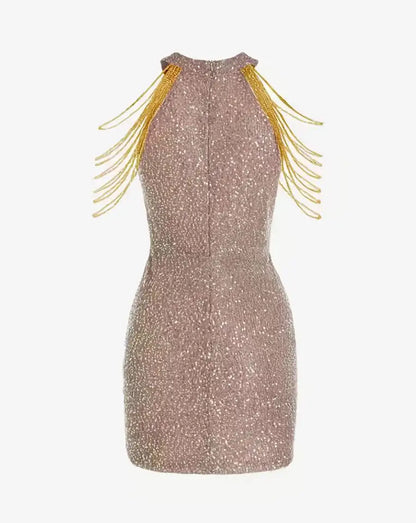 Sequin Sleeveless Slim Fit Dress