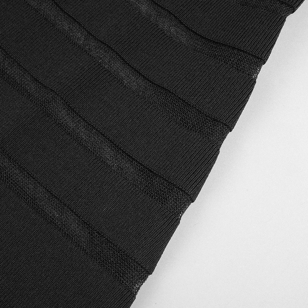 Semi Sheer Black Dress- Party Premium collection