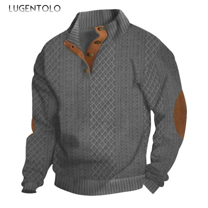 Men Stand Collars Long Sleeves Sweater German