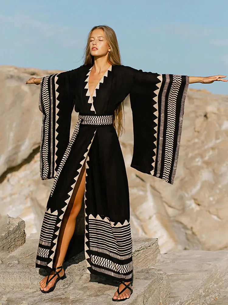 Bohemian Long Kimono Dress