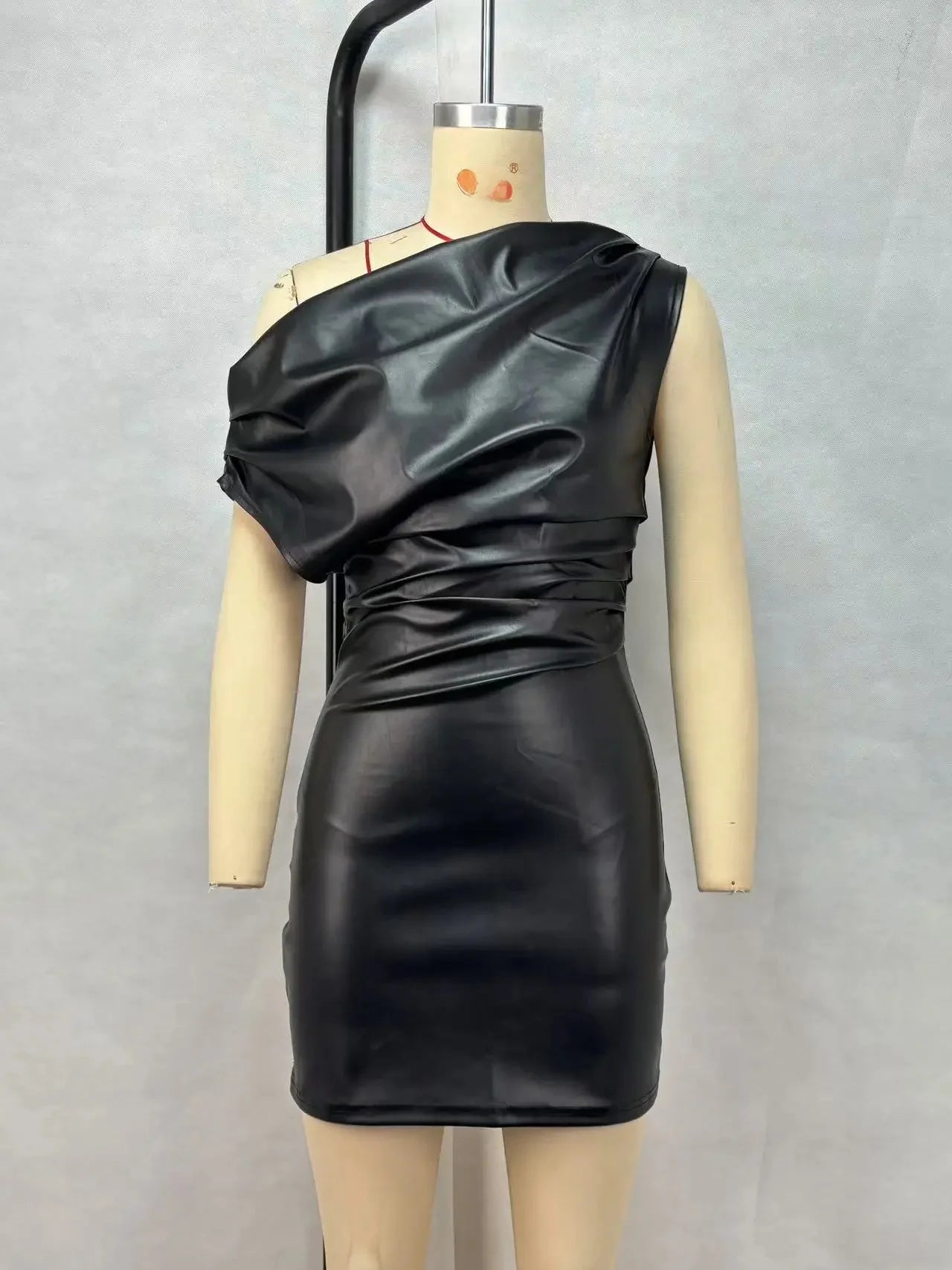 Offshoulder faux leather