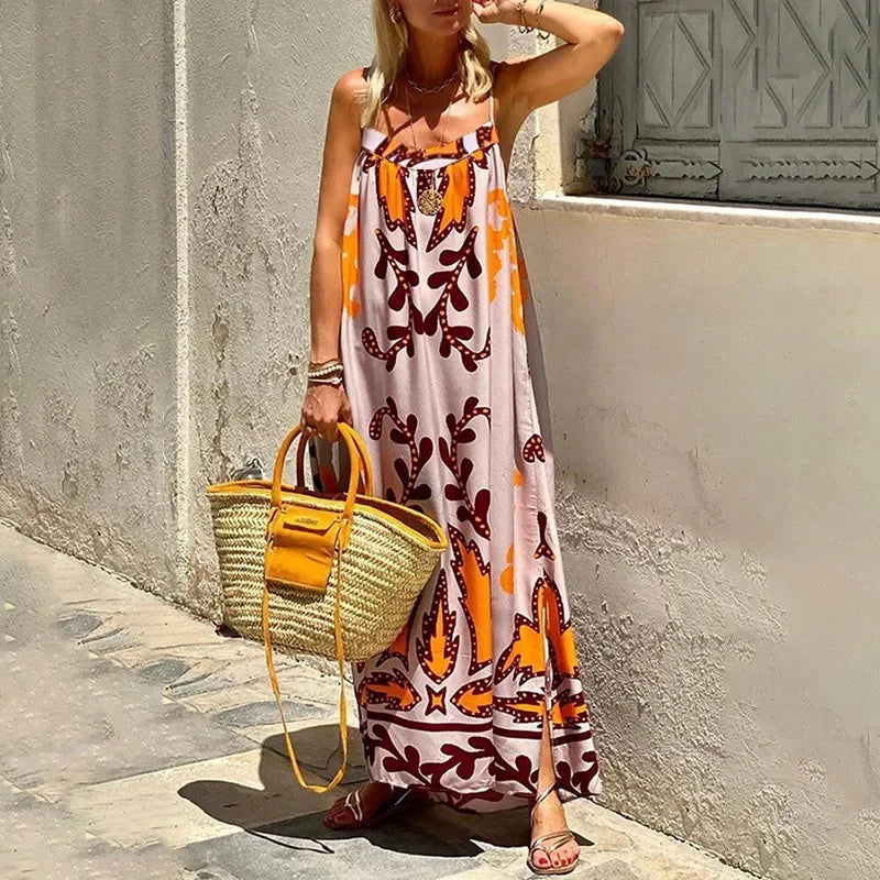 Graffiti multi Print summer Midi paradise