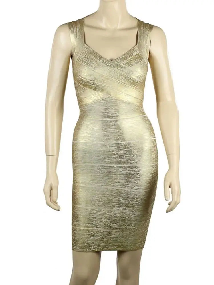 Silver bandage mini dress