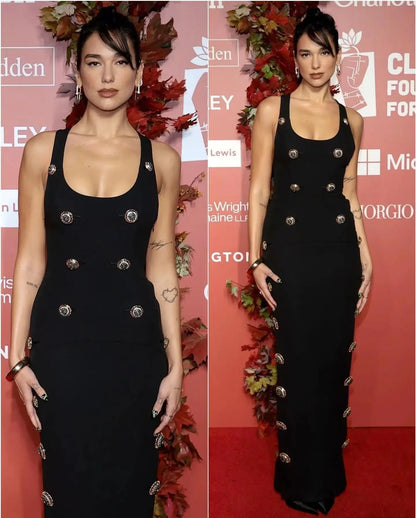 Party Celebrity Dress Buttoned