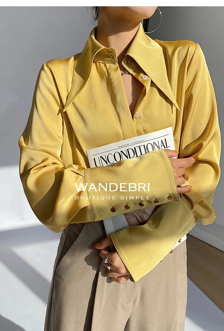 Stylish Elegant Turn Down Collar