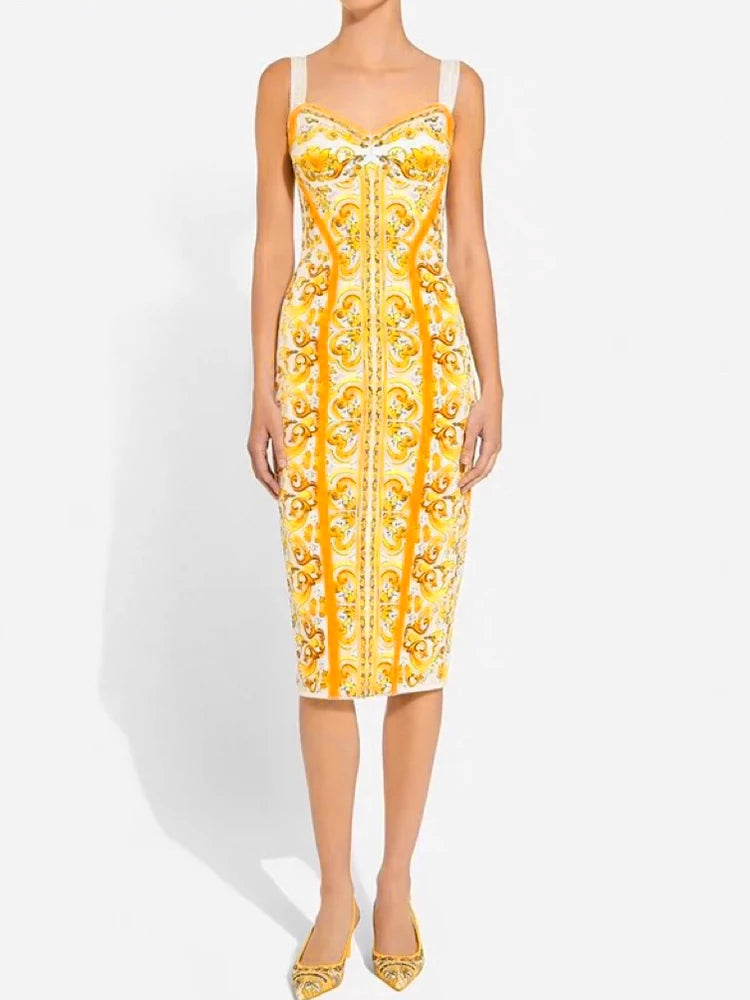 Yellow Dolce Latest Bodycon Dress