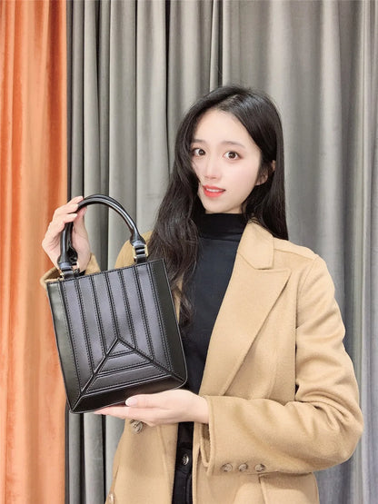 Luxury leather bag colorful Tote